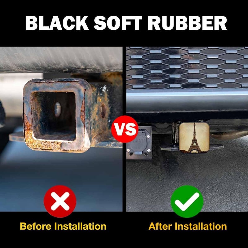 Beabes Eiffel Tower Hitch Covers for Trucks Grunge Paris Eiffel Tower Trailer Hitch Cover, 2 Inch Tow Receiver Tube Plug Cap, Trailer Hitch Cover Compatible for Cars Pickups - Image 5